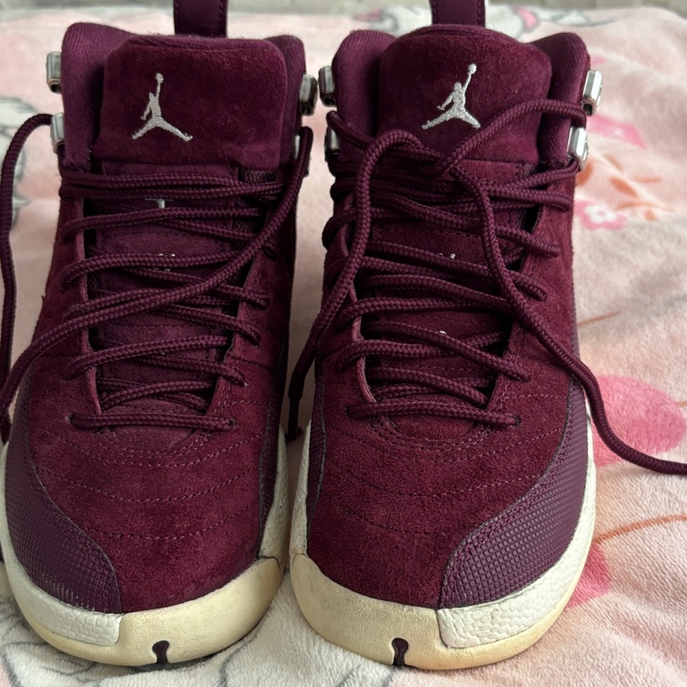 Jordan Maroon Sneakers with Cream Accents big kids